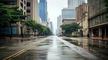 ilustração imagem do clássico arquitetura e urbano estradas, esvaziar estrada dentro a cidade, generativo ai ilustração foto