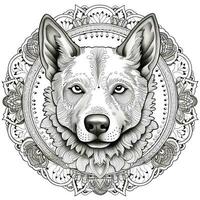 desenhos de cachorro mandala para colorir foto