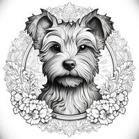 desenhos de cachorro mandala para colorir foto