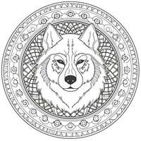 desenhos de cachorro mandala para colorir foto