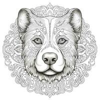 desenhos de cachorro mandala para colorir foto