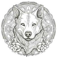 desenhos de cachorro mandala para colorir foto