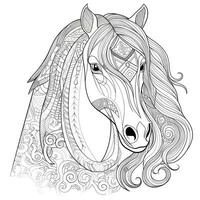 mandala cavalo coloração Páginas foto