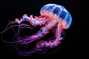 brilhando medusa dentro a mar. generativo ai foto