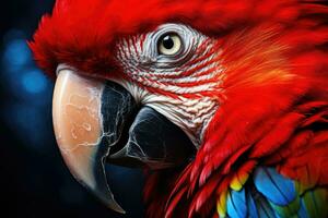 fechar acima do colorida escarlate arara papagaio. foto