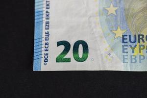 detalhes de uma nota de 20 euros