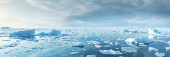 gelo folhas Derretendo dentro a ártico oceano ou águas. global aquecimento e clima mudar. foto