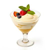 delicioso zabaione isolado em branco fundo foto