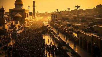 karbala Iraque mesquita, ashura dia, moharram foto