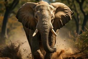 animais selvagens santuário - majestoso elefante dentro Está natural habitat. generativo ai foto