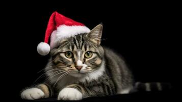 fofa gatinho vestindo uma santa chapéu. foto