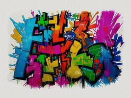 aguarela colorida grafite arte ilustração em branco papel textura fundo foto