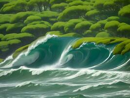 mar de praia verde água ondas ilustração foto