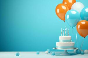 minimalista aniversário fundo com bolo foto