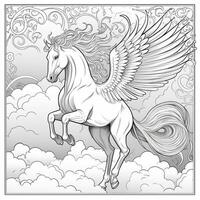 nouveau arte pegasus coloração Páginas foto