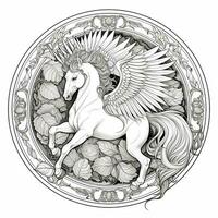 nouveau arte pegasus coloração Páginas foto