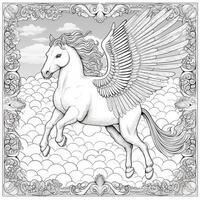 nouveau arte pegasus coloração Páginas foto