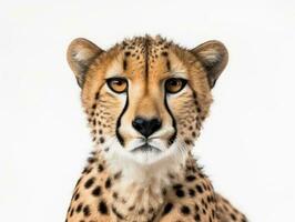 guepardo isolado em uma branco fundo foto