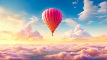 colorida quente ar balão dentro a céu, fez com generativo ai foto