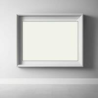 panorama lado esvaziar quadro, Armação brincar dentro vivo sala, parede decoração em branco quadro, Armação dentro moderno vivo sala, minimalista projeto, galeria parede esvaziar quadro, Armação tijolo fundo foto