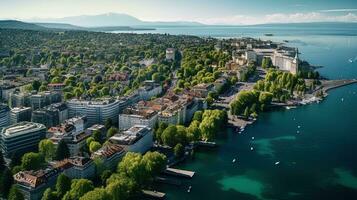 foto do Genebra, Suíça, a partir de acima, gerado de ai