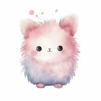 fofa kawaii animal desenho animado personagem isolado em branco fundo, criada com generativo ai foto