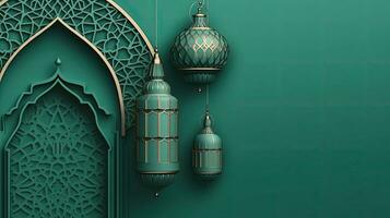 Ramadã lanterna em pastel fundo para Ramadã bandeira conceito projeto, ai generativo foto