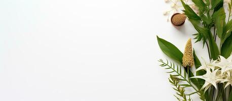 foto do uma colorida flor preenchidas vaso em uma mesa com amplo espaço para texto ou de outros criativo elementos com cópia de espaço