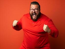 mais Tamanho ásia homem emocional dinâmico pose ai generativo foto