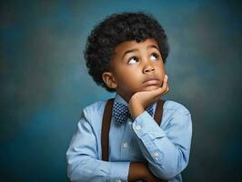 africano criança dentro emocional dinâmico pose dentro escola ai generativo foto