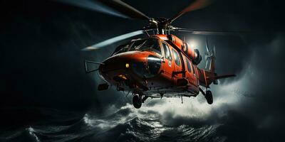 ai gerado. ai generativo. marinha náutico marinho militar helicóptero transporte resgate seguro vida costa guarda. gráfico arte foto