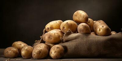 ai gerado. ai generativo. fresco orgânico eco vegetal batatas. natural refeição Comida crescendo colheita. gráfico arte foto