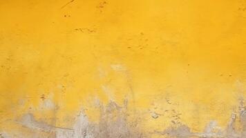 ai generativo amarelo grunge fundo rude concreto parede textura dentro reflexão do luz fechar-se sujo amarelo bandeira com cópia de espaço para seu Projeto foto