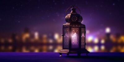 árabe lanterna do Ramadã celebração fundo ilustração fez com generativo ai foto