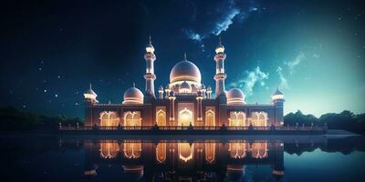lindo sereno mesquita em tarde fez com generativo ai foto