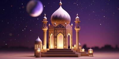 moderno islâmico feriado fundo ornamental árabe fez com generativo ai foto