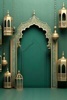 moderno islâmico feriado fundo ornamental árabe fez com generativo ai foto