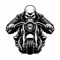 Preto motocicleta clube logotipo isolado foto