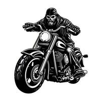Preto motocicleta clube logotipo isolado foto