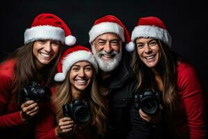 equipe do fotógrafos em Natal foto dentro santa chapéu