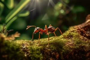 formiga dentro natureza, nacional geografia, Largo vida animais. ai gerado. foto