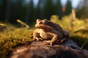 sapo dentro natureza, nacional geografia, Largo vida animais. ai gerado. foto