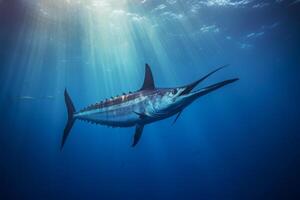 peixe-espada dentro natureza, nacional geografia, Largo vida animais. ai gerado. foto