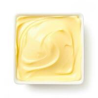 manteiga suavizado topo Visão isolado em branco fundo foto