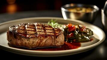 delmonico bife é delicioso Comida. ai gerado. foto