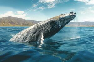 baleia dentro natureza, nacional geografia, Largo vida animais. ai gerado. foto