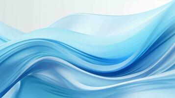 abstrato azul gradiente desbotando para branco com ondas, ai gerado foto