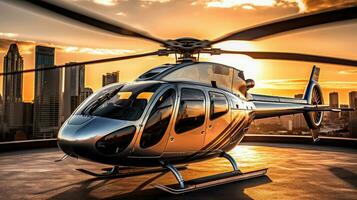 helicóptero do uma lindo transporte com futurista Projeto. ai gerado. foto