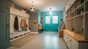 a lamaçal quarto do uma lindo brilhante moderno estilo casa. ai gerado. foto
