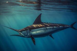 peixe-espada dentro natureza, nacional geografia, Largo vida animais. ai gerado. foto